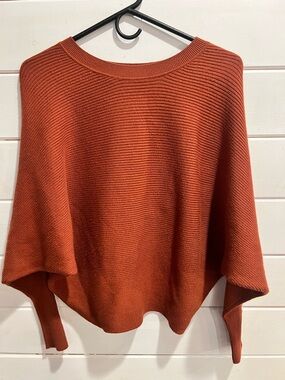 Philosophy Rust Ribbed Crew Neck Batwing Long sleeved sweater